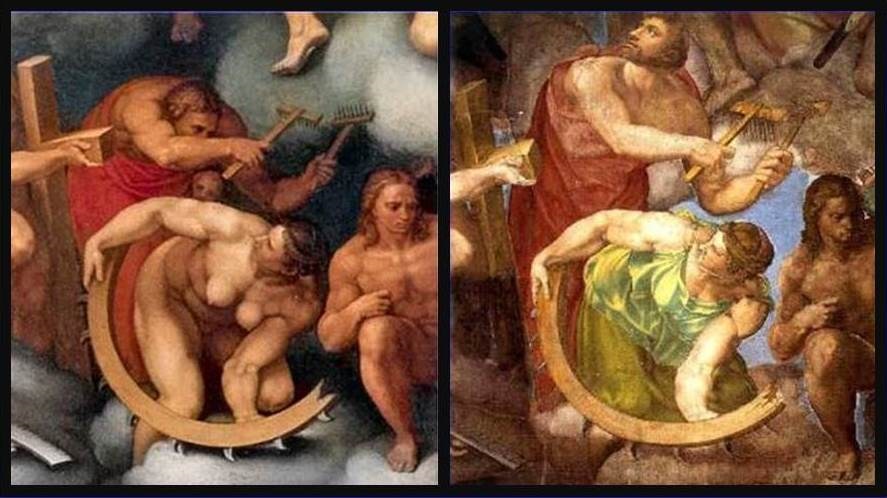 Michelangelo - før og etter.