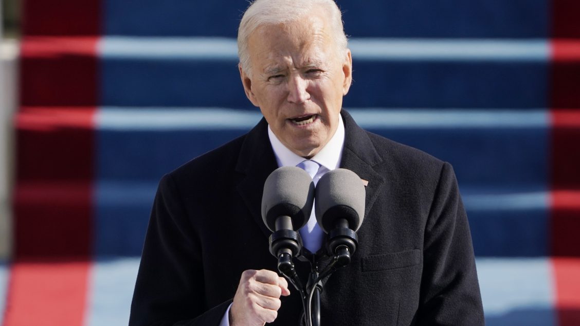 Joe Biden taler under innsettelsen 20. januar 2021
