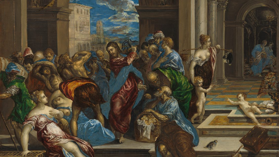 Jesus driver pengebytterne fra tempelet av El Greco