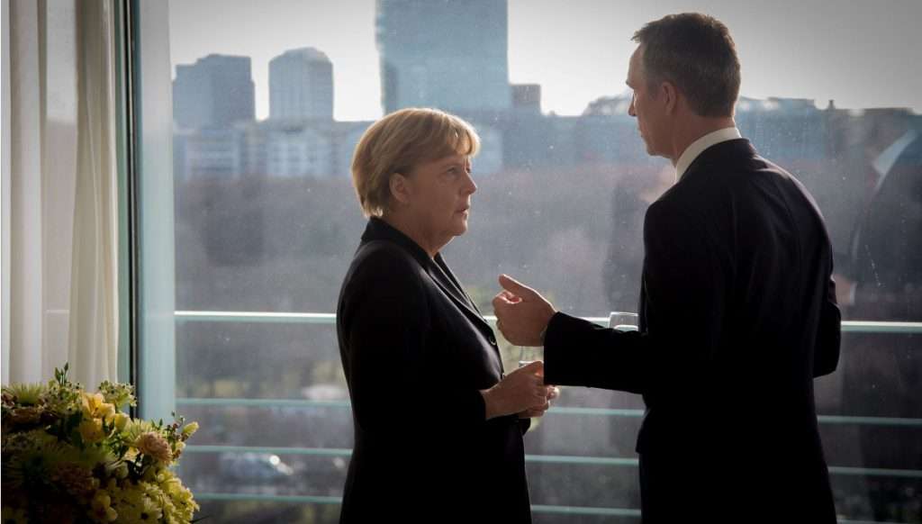 Jens Stoltenberg på besøk hos Angela Merkel