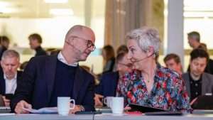 NHO_leder Ole Erik Almlid og LO-leder Peggy Hessen Følsvik